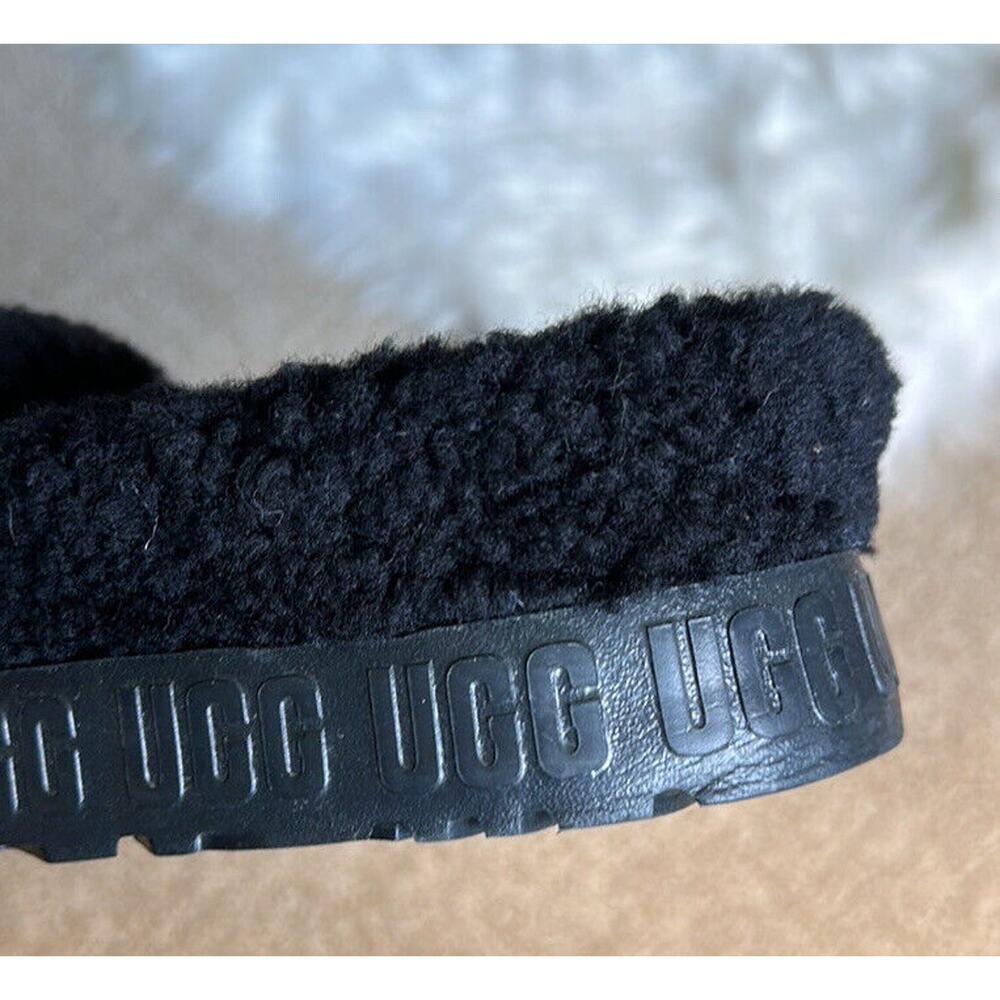 Ugg Australia Women's Black Fluffy Platform Sandals shoes sz 11 - Picture 6 of 7